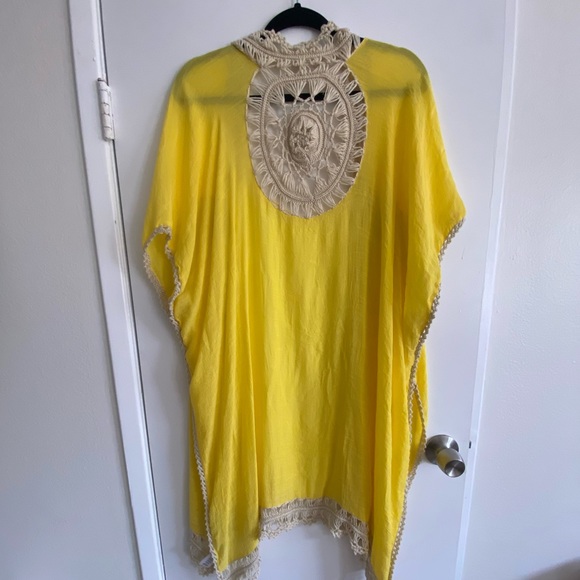 Free People Sundial Kimono Duster in Yellow NWOT One Size - Picture 3 of 6